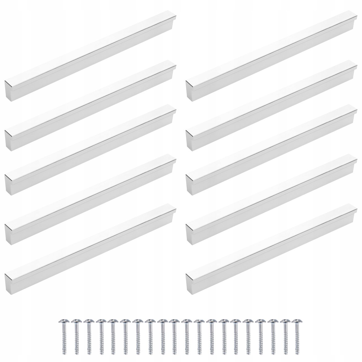 10szt Uchwyt meblowy Chrom połysk 160mm wkręty Meblando Sklep