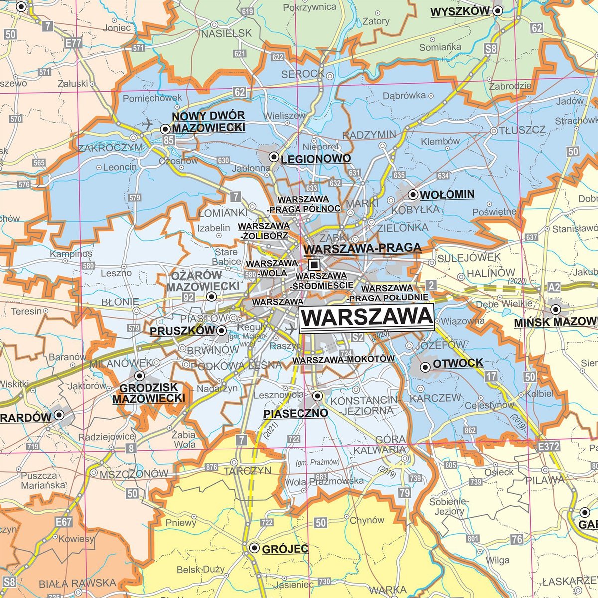 EkoGraf Polska mapa ścienna obszarów właściwości sądów powszechnych