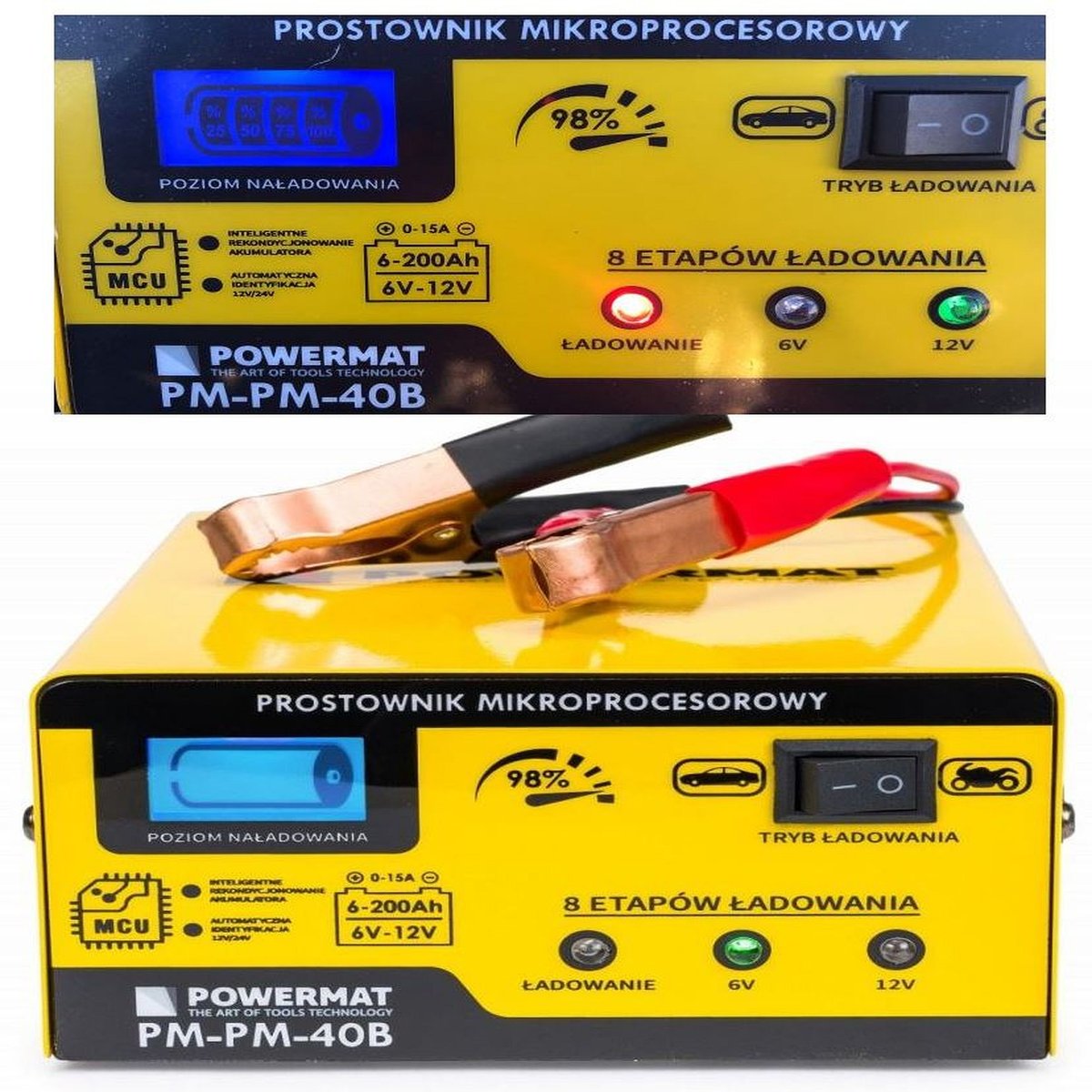 Prostownik MIKROPROCESOROWY Akumulatorowy 6V 12V Powermat