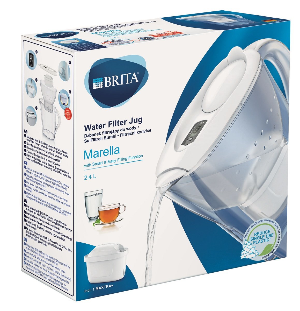 Dzbanek Filtruj Cy Brita Marella Xl Mxplus Bia Y L Brita