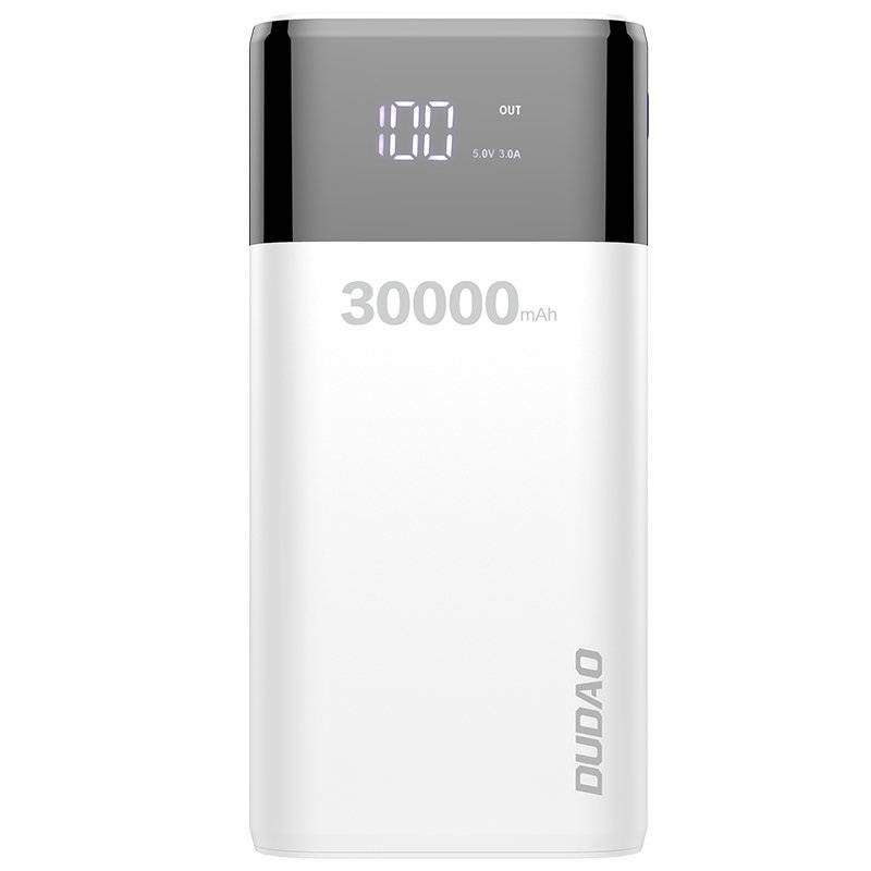 Dudao power bank 4x USB 30000mAh z wyświetlaczem LCD 4A biały K8Max