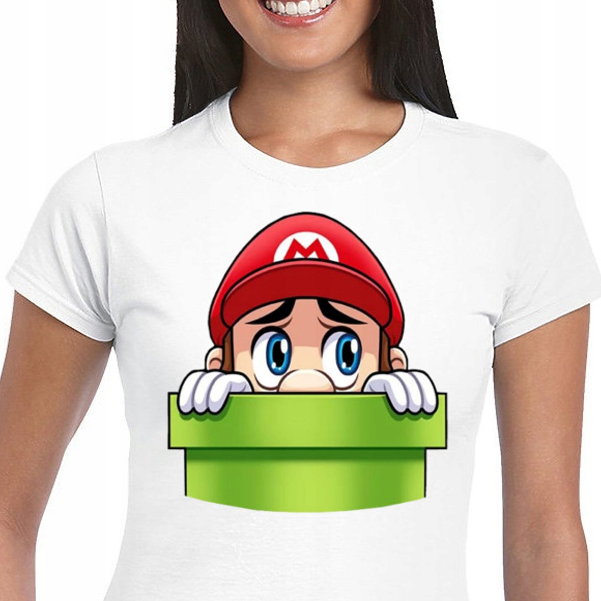 3304 Śmieszna Koszulka Damska Super Mario Bros M Inna marka Moda