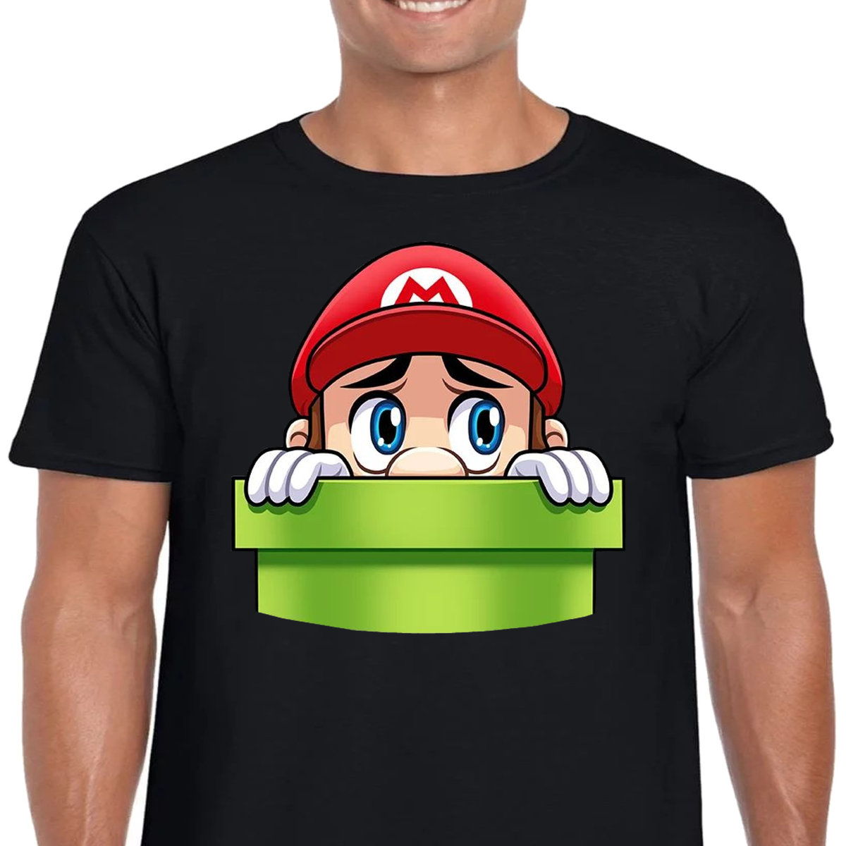 3304 Śmieszna Koszulka Super Mario Bros Czarna S Inna marka Moda