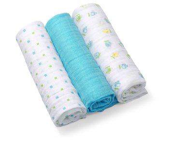 BabyOno, Pieluszki muślinowe, niebieskie, 3 szt. - BabyOno