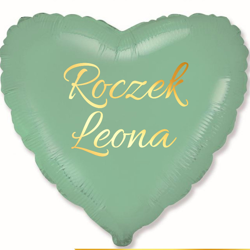 Balon Foliowy Indywidualny Na Roczek Zielone Serce Szt Somgo