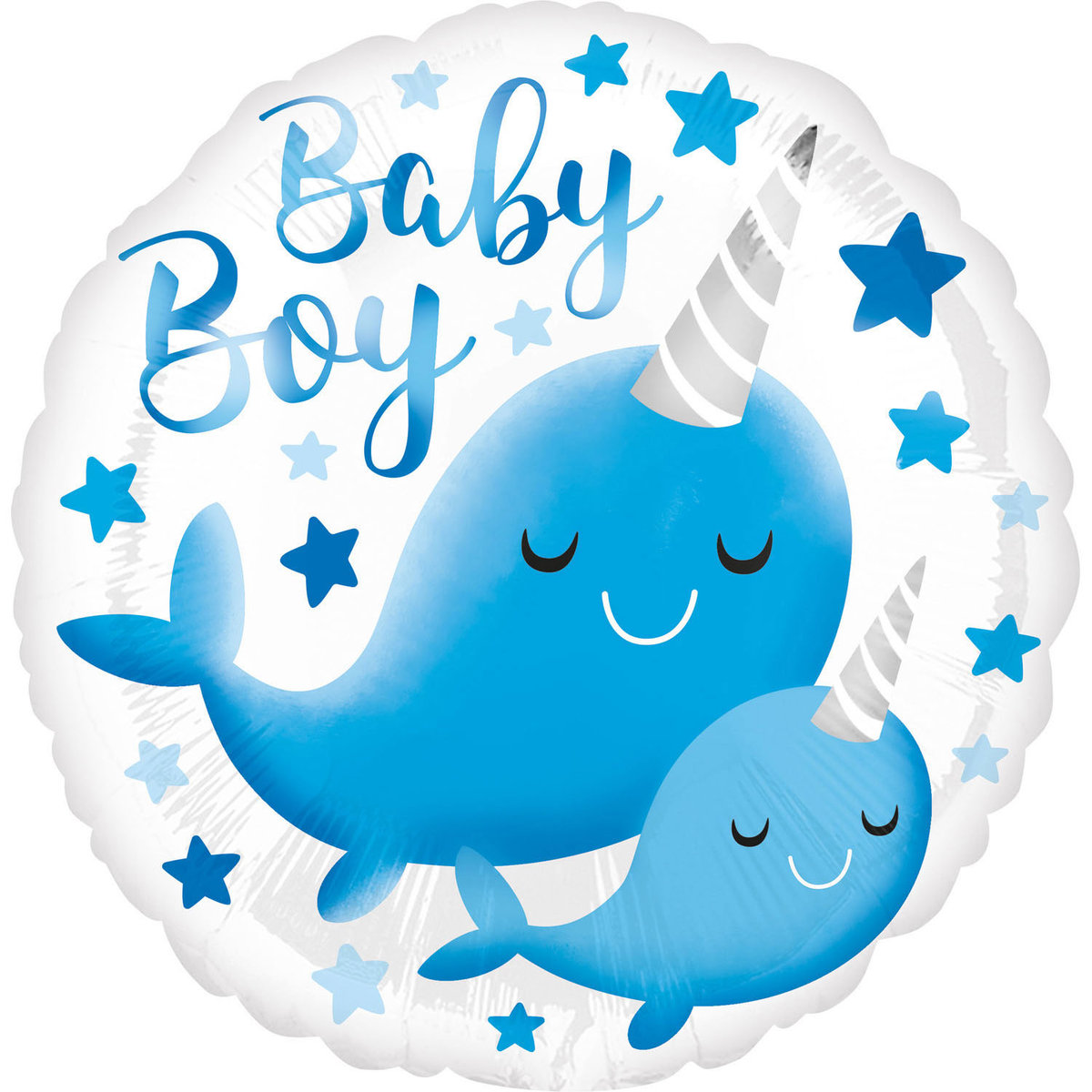 Balon Foliowy Narwhal Baby Boy Bia O Niebieski Cm Sztuka