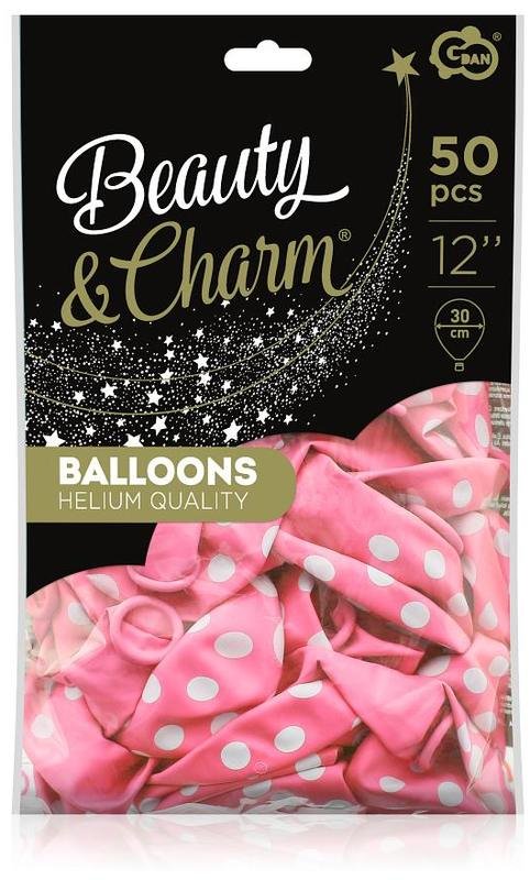 BALONY BEAUTY CHARM GROCHY PASTELOWE RÓŻOWE 12 OP 50 SZT GODAN