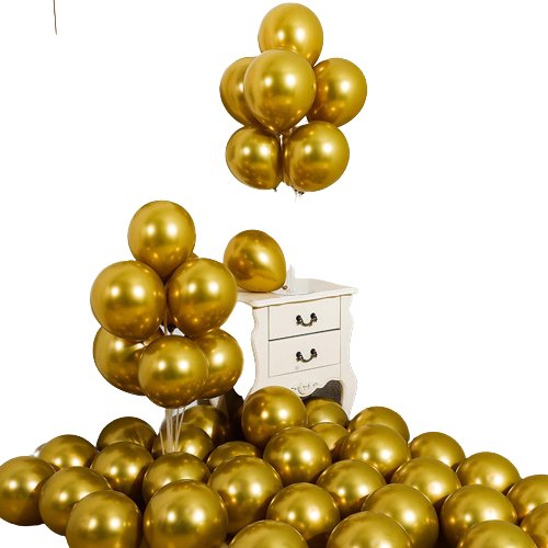 Balony na Urodziny GOLD Chromowane 10szt 12 GrandGift Przyjęcia i