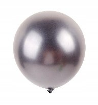 BALONY NA URODZINY SREBRNE SREBRNY CHROMOWANE CHROM METALICZNE 10SZT