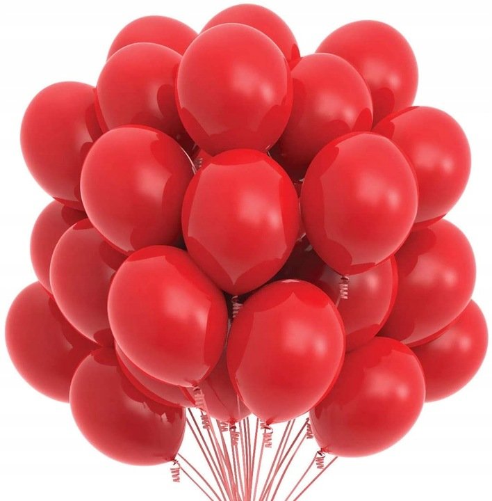 Balony Pastelowe Matowe Czerwone Strong Red 2x50 Szt 100 Szt