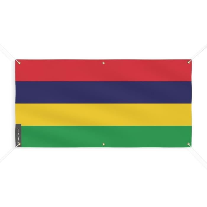 Baner z flagą Mauritiusa 6 oczek 190x380 cm wykonany z poliestru