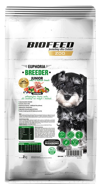 Biofeed Euphoria Breeder Junior Small Medium Dla Szczeniąt Małych I