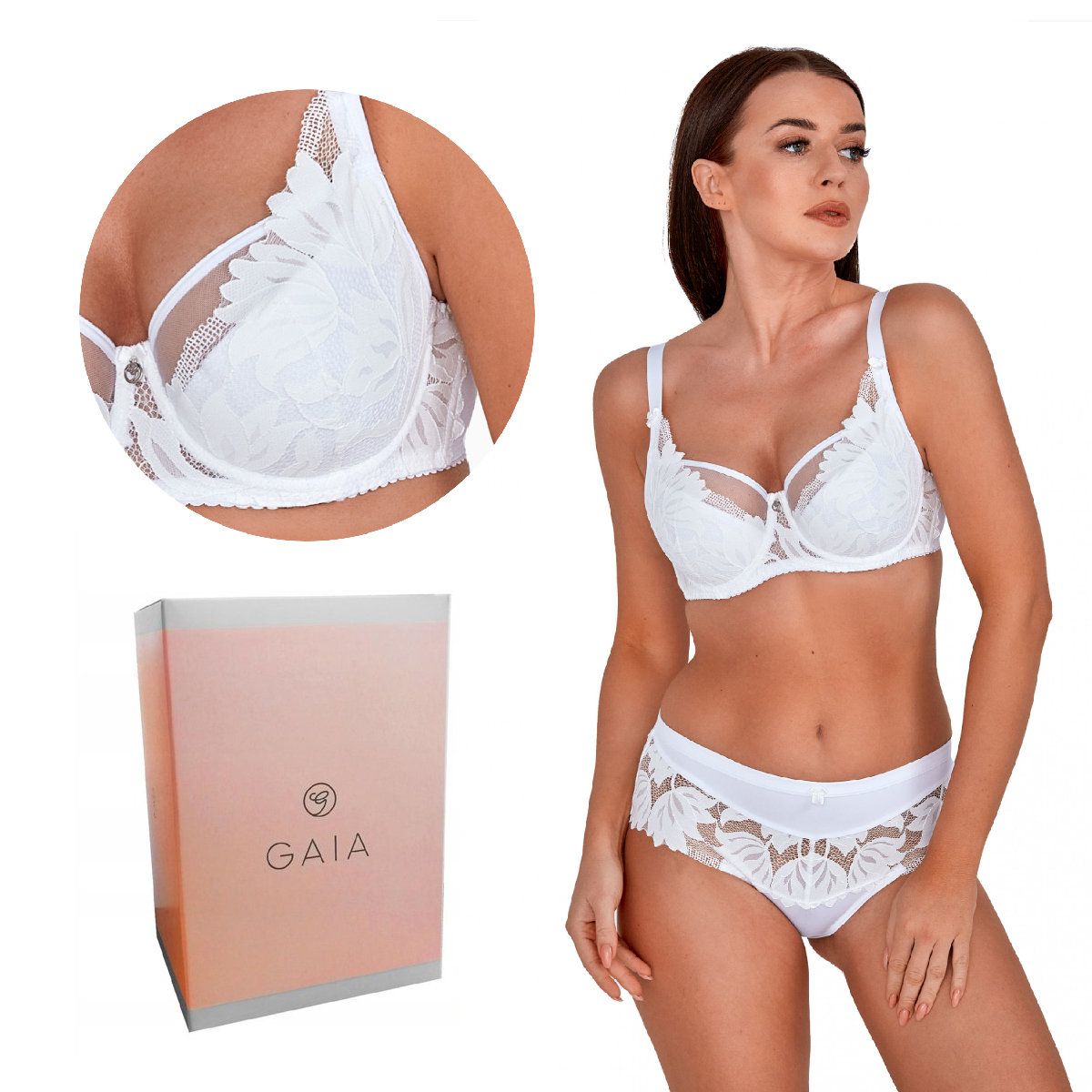 Biustonosz GAIA Semi soft Keto 1134 półusztywniany biały 85F GAIA