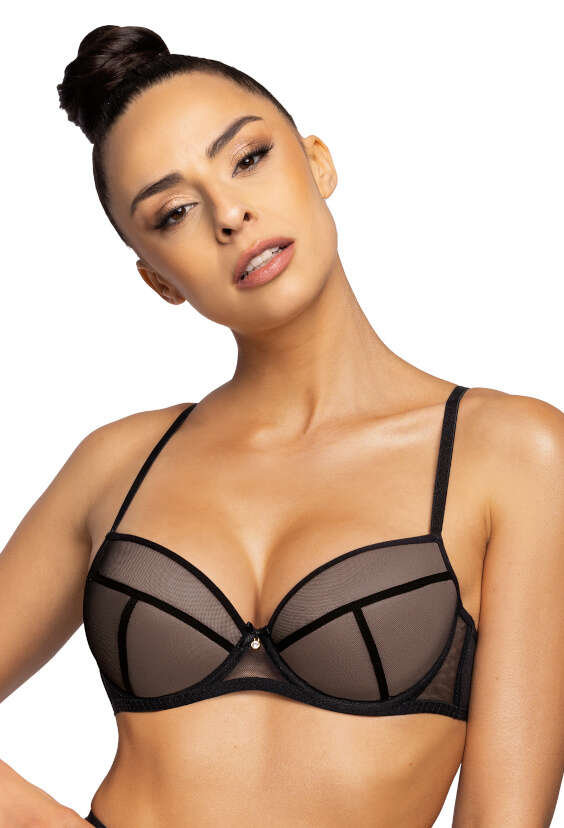 Biustonosz Push Up Czarny Aggie M D Mat Lingerie Moda