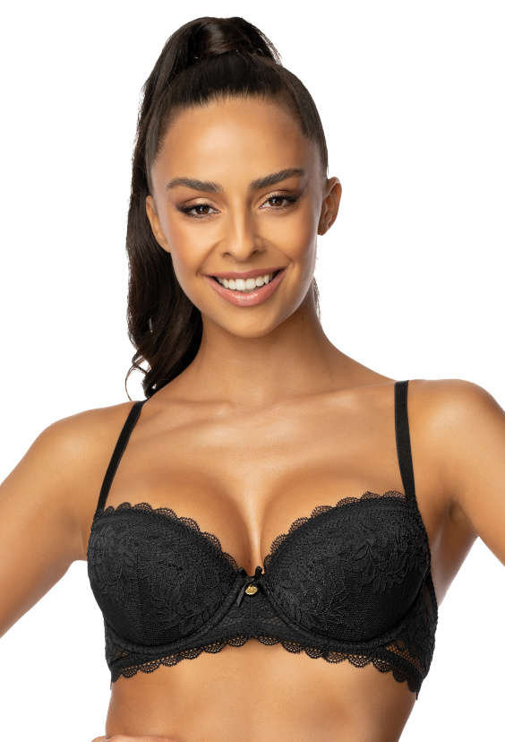 Biustonosz Push Up Czarny Estelle M C Mat Lingerie Moda