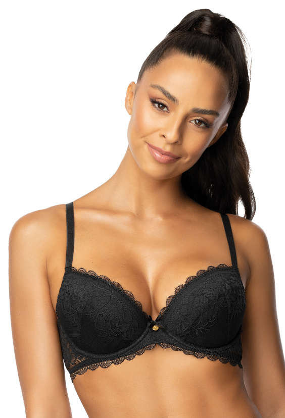 Biustonosz Push Up Czarny Estelle M 0198 11 2 75C MAT Lingerie Moda