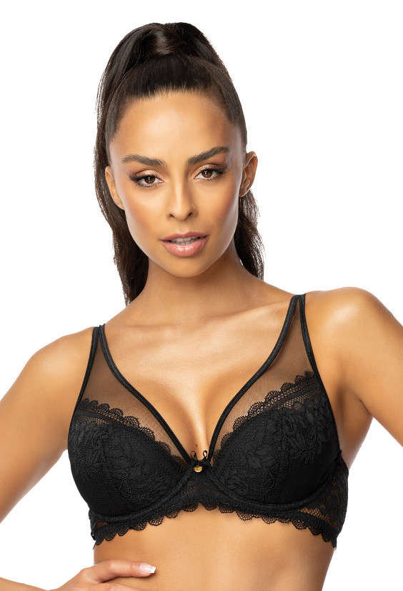 Biustonosz Push Up Czarny Estelle M B Mat Lingerie Moda