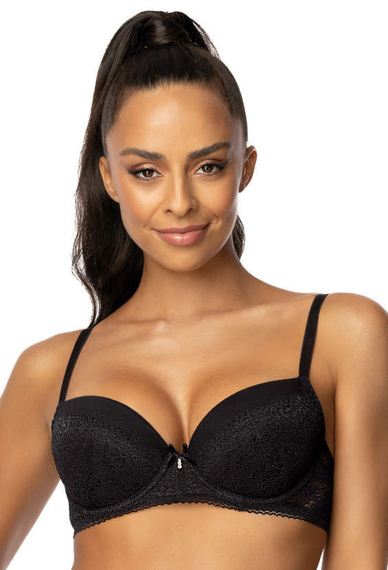 Biustonosz Push Up Czarny Patrice M C Mat Lingerie Moda