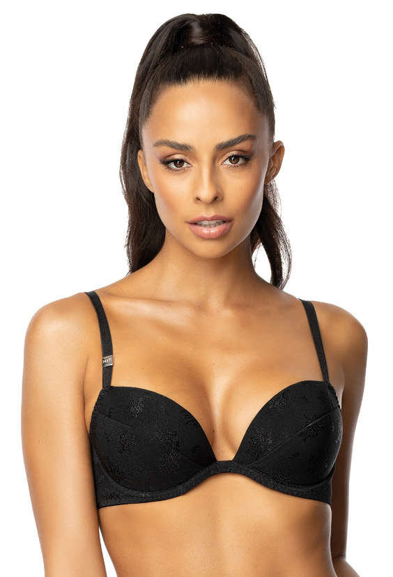 Biustonosz Push Up Czarny Terrie M 0200 1 85C MAT Lingerie Moda