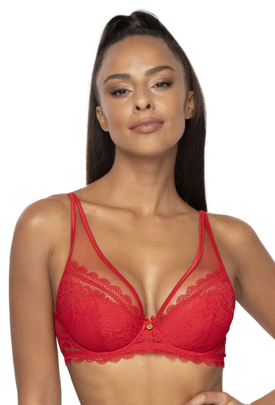 Biustonosz Push Up Czerwony Estelle M D Mat Lingerie Moda