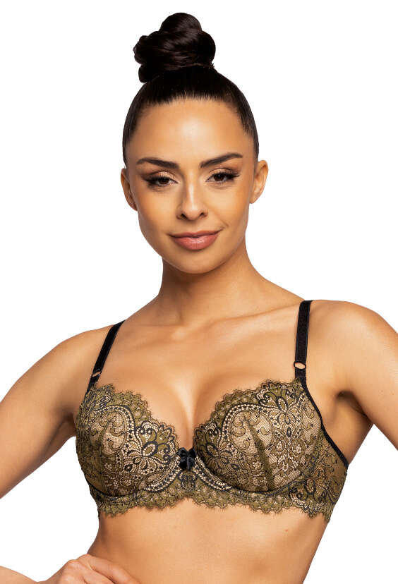 Biustonosz Push Up Khaki Czarny Chelsea M B Mat Lingerie