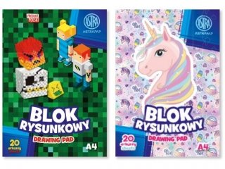 Blok rysunkowy biały A4 20ark Pixel Unicorn ASTRAPAP p10 cena za 1