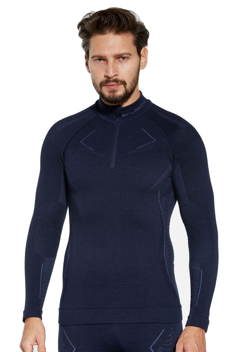 Bluza Termoaktywna Męska Brubeck Extreme Merino Ls16100 Granatowy S