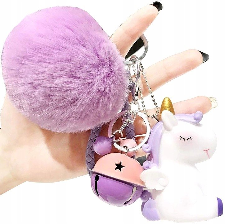 Brelok Unicorn Do Kluczy Torebki Jednoro Ec Pompon Edibazzar Moda