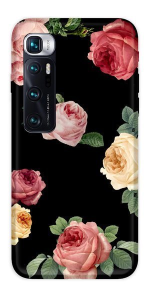 CaseGadget ETUI NADRUK RÓŻE NA CZARNYM XIAOMI MI 10 ULTRA CaseGadget