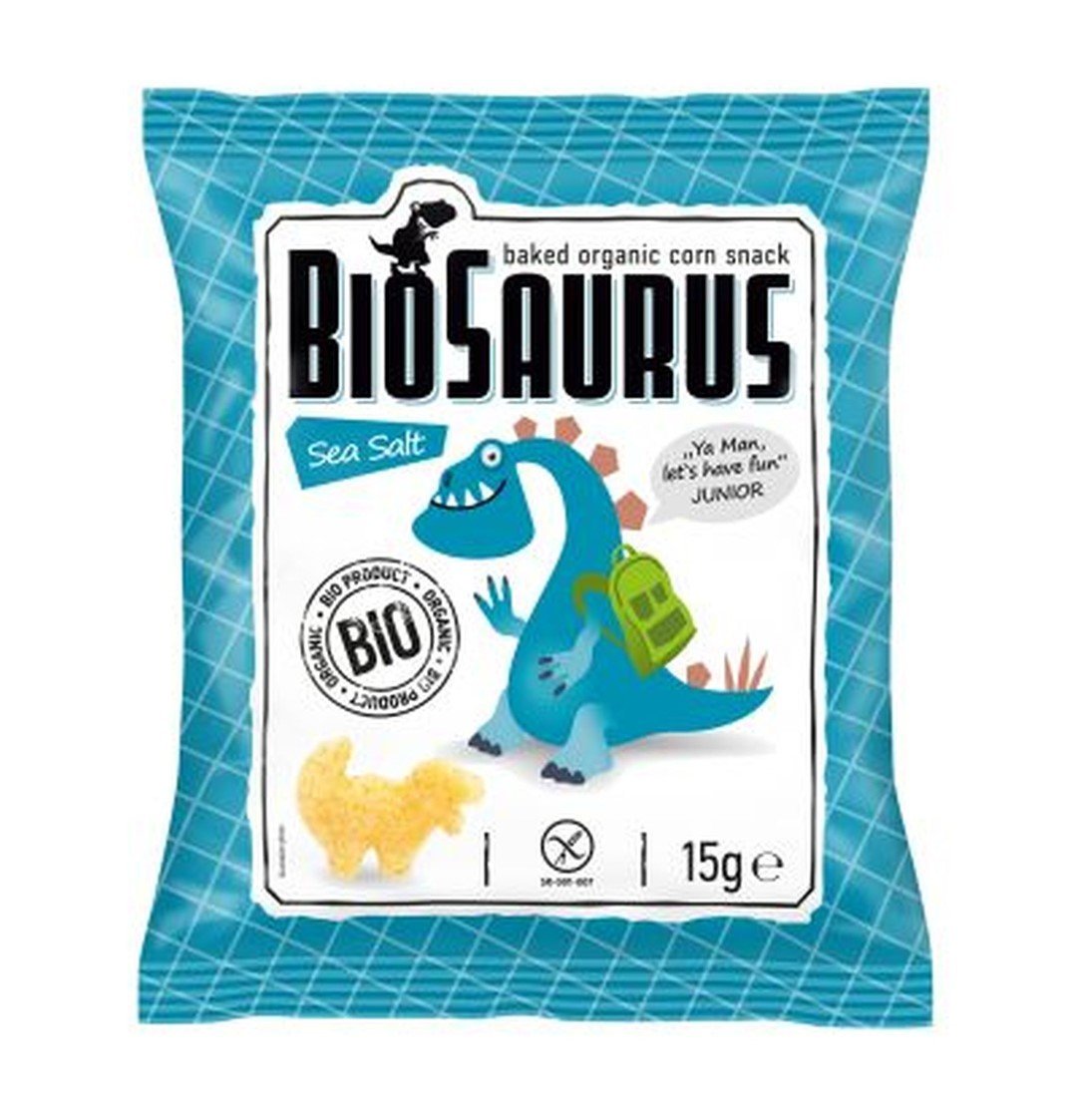 Chrupki kukurydziane Dinozaury z solą morską BEZGL BIO 15 g BioSaurus