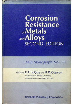 Corrosion Resistance Of Metals And Alloys Second Edition Ksi Ka W