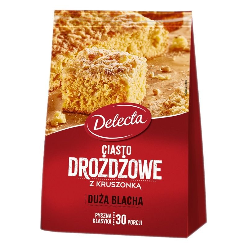 Delecta ciasto drożdżowe z kruszonką Duża Blacha 600 g Delecta