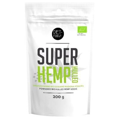 Diet Food sproszkowane bio łuskane nasiona konopii Super Hemp Hulled