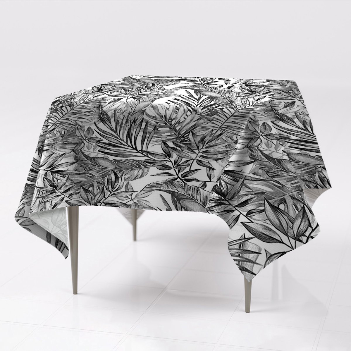 Do pokoju obrus na stół kolory Szkic monstera eco Fabricsy 150x150 cm