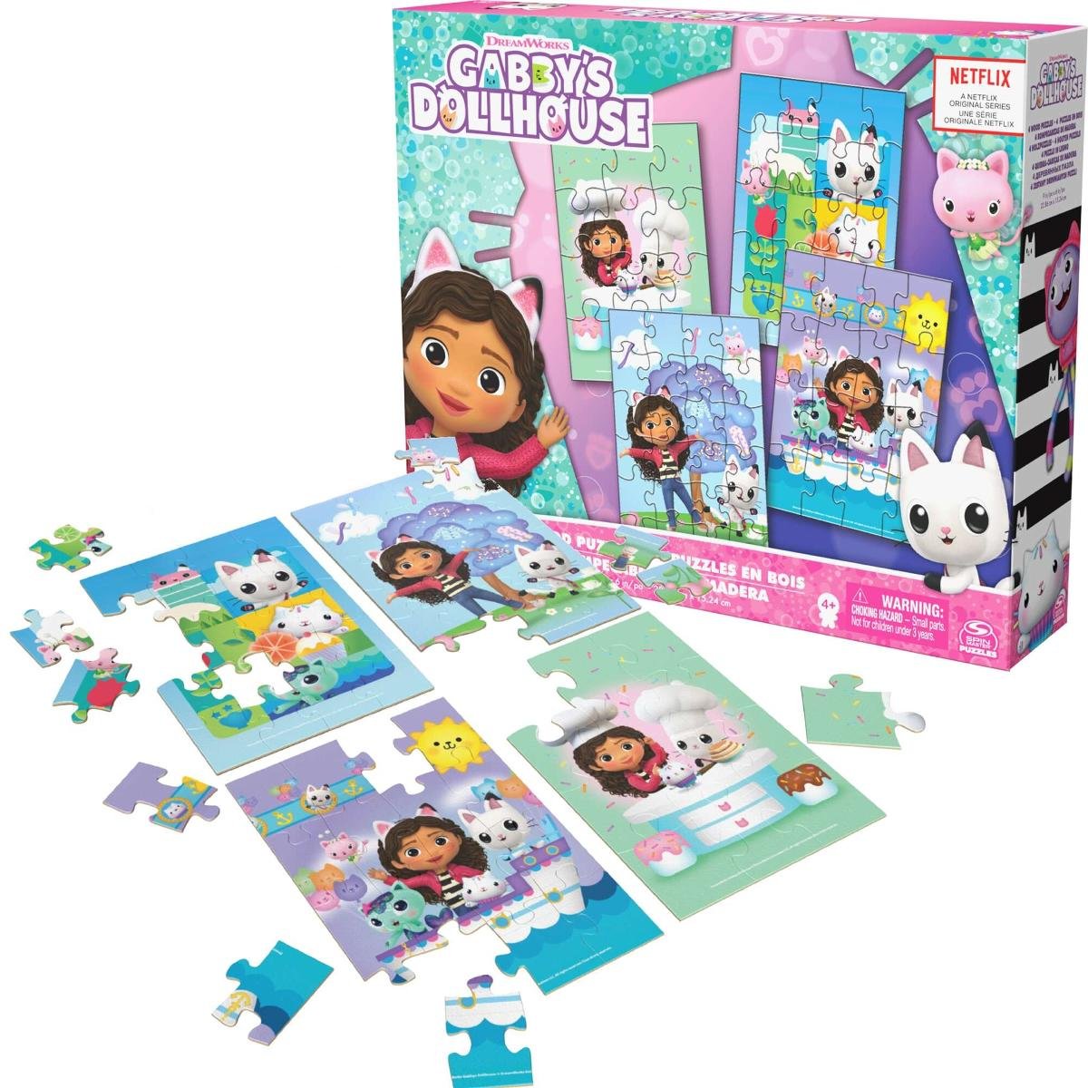 Drewniane puzzle Koci Domek Gabi 4 układanki Games Sklep EMPIK