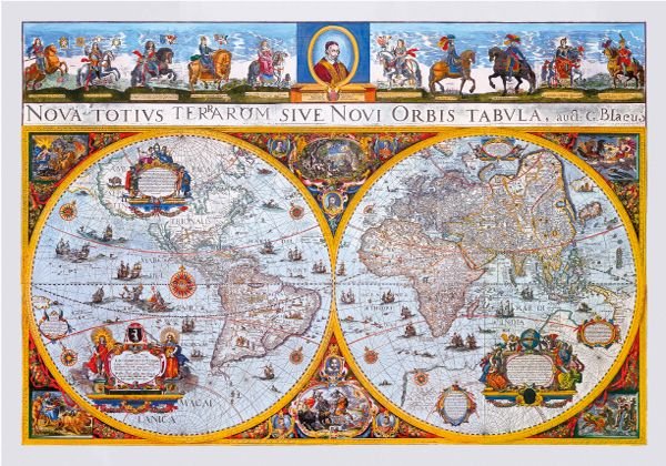 Drewniane Puzzle Z Figurkami Mapa Nova Terrarum Antyczna 505