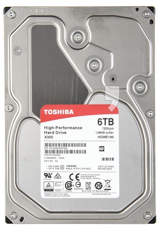 Dysk Twardy HDD TOSHIBA X300 HDWE160EZSTA 3 5 6 TB SATA 3 128 MB