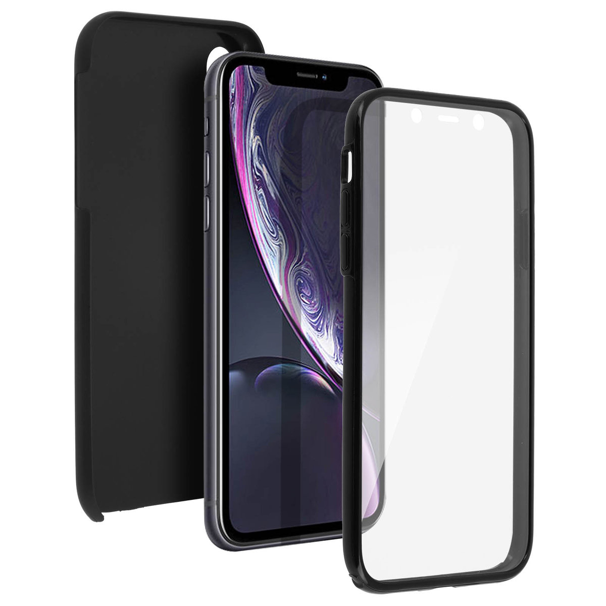 Etui 360 do iPhone a XR z elastycznym przodem i sztywnym tyłem