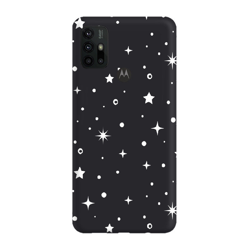 Etui Czarne Matowe Z Nadrukiem Motorola Moto G Gwiazdki