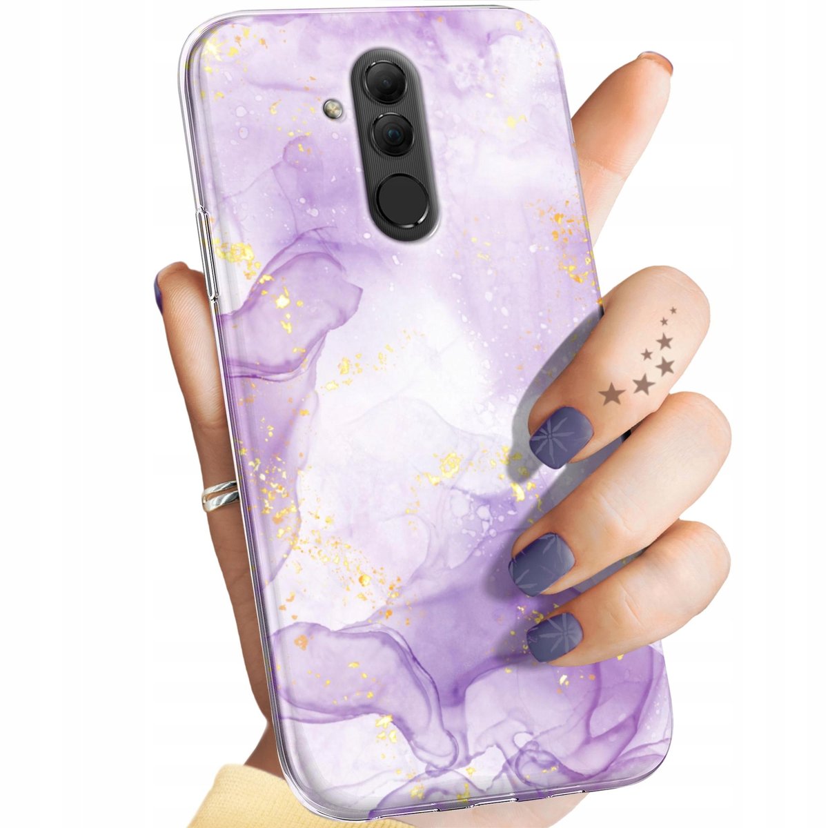 Etui Do Huawei Mate 20 Lite Wzory Fioletowe Fiolet Kształty Obudowa