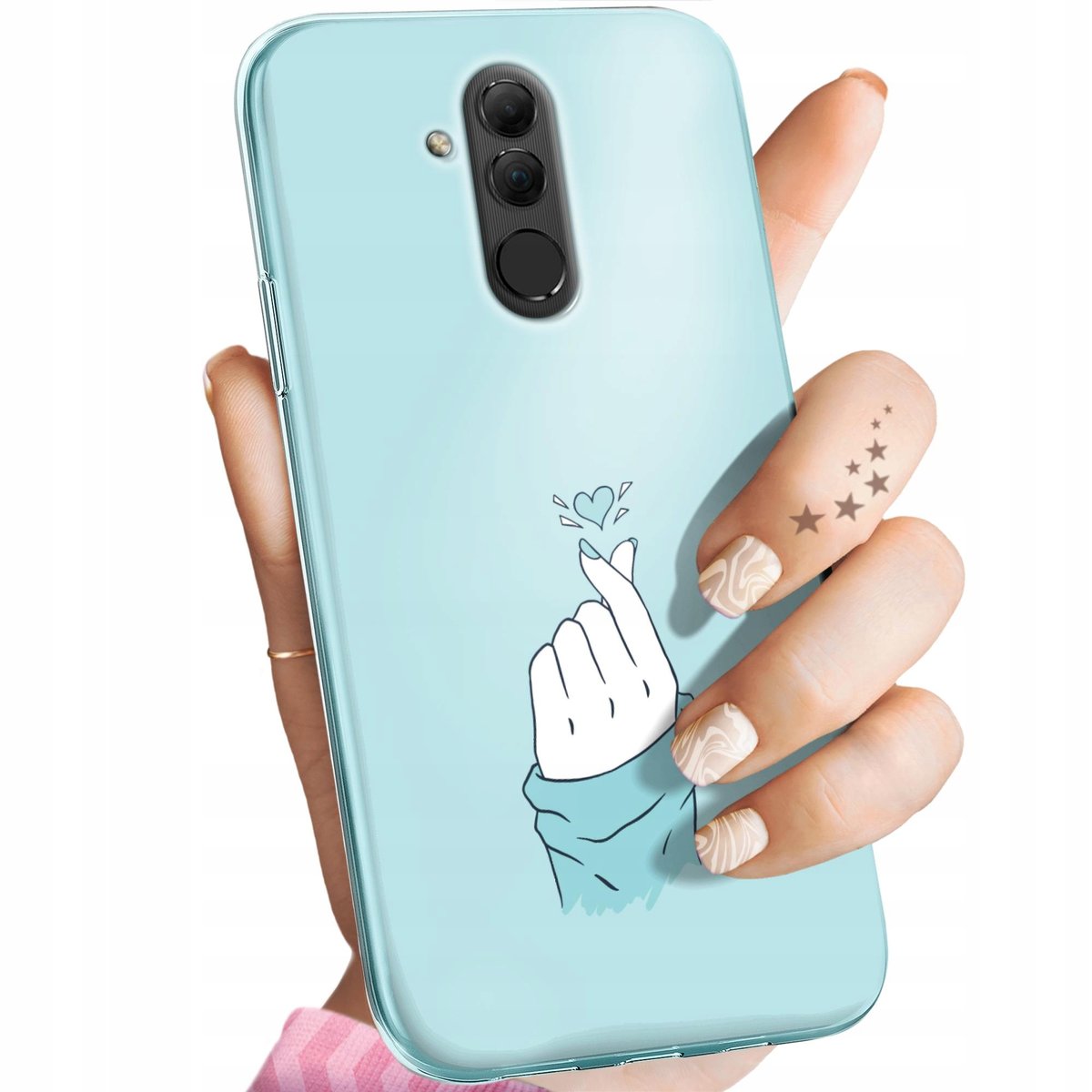 Etui Do Huawei Mate 20 Lite Wzory Niebieskie Blue Blau Obudowa