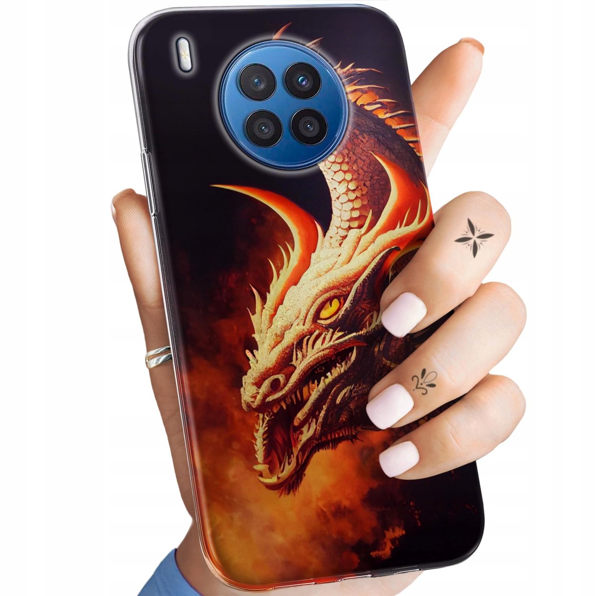 Etui Do Huawei Nova 8I Wzory Smoki Dragon Taniec Smoków Obudowa