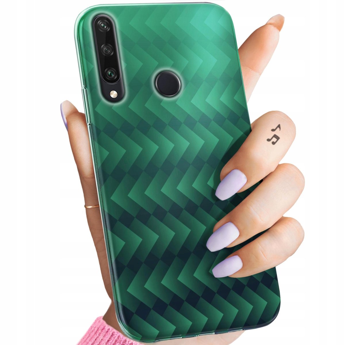 Etui Do Huawei Y6P Wzory Zielone Grassy Green Obudowa Pokrowiec Case