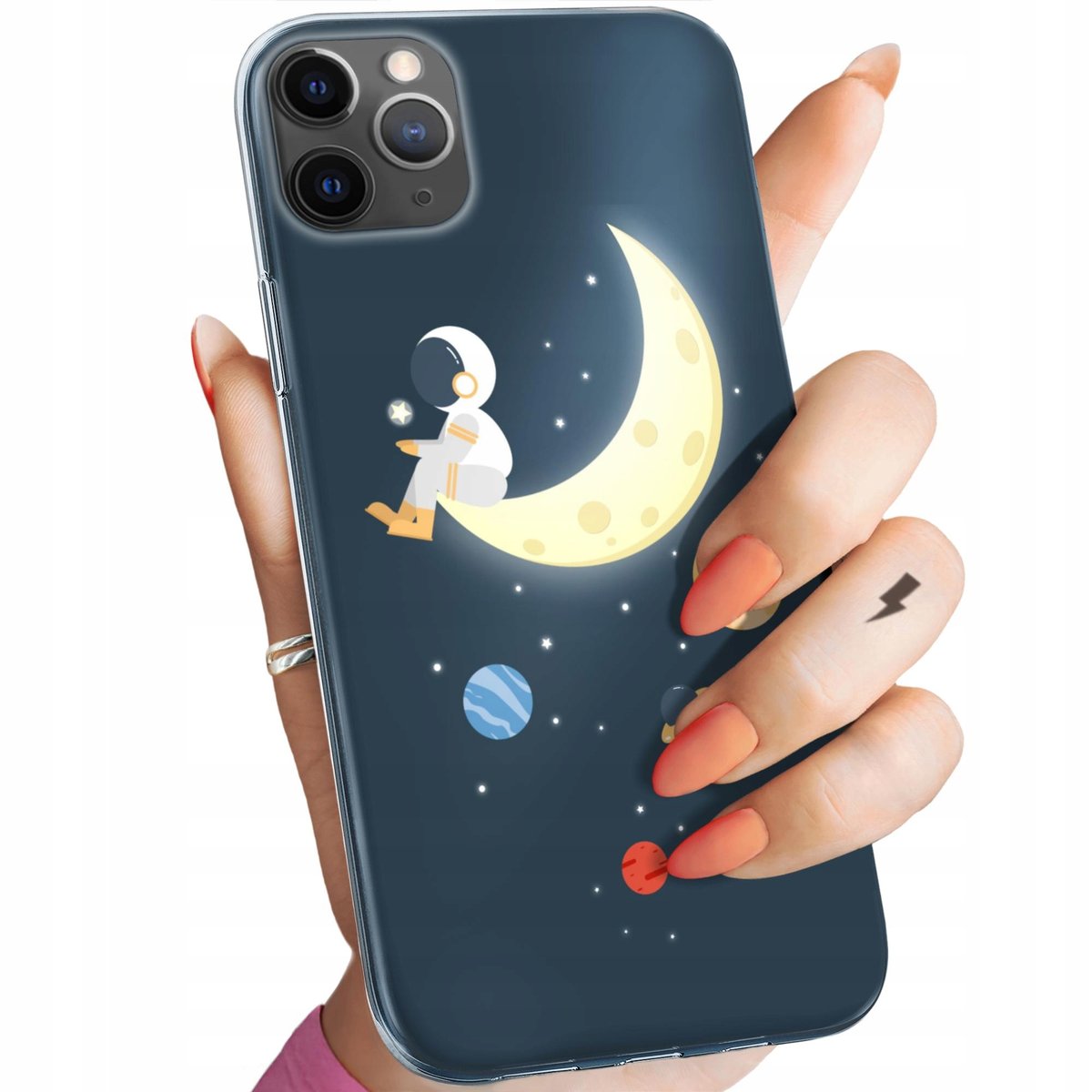 Etui Do Iphone 11 Pro Wzory Księżyc Gwiazdy Kosmos Planety Obudowa Case