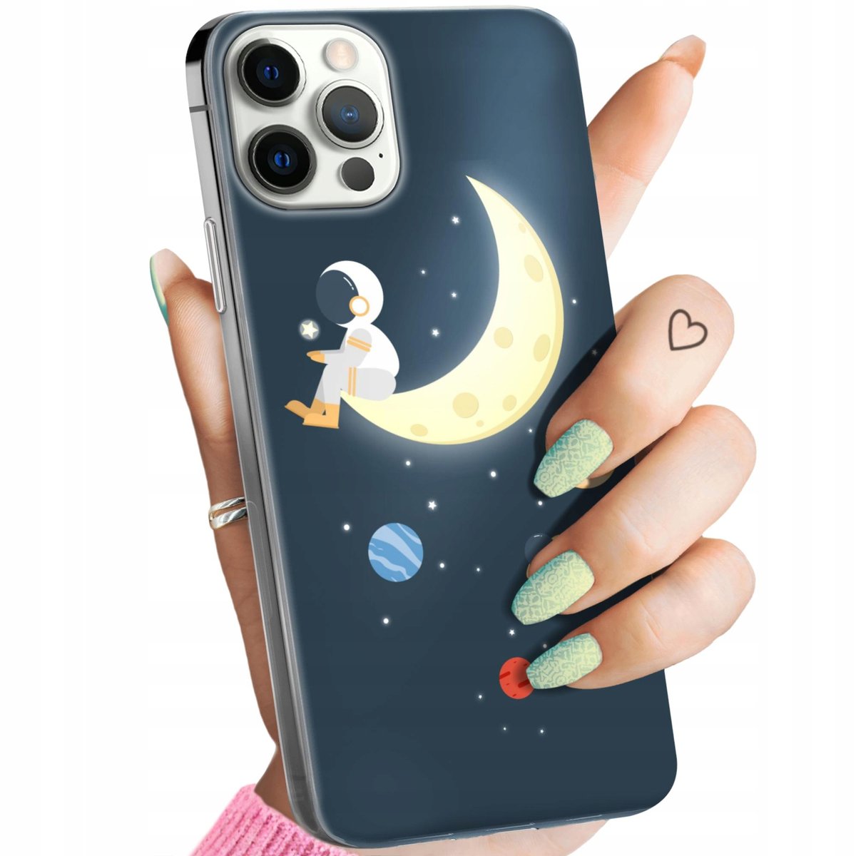 Etui Do Iphone 12 12 Pro Wzory Księżyc Gwiazdy Kosmos Planety Obudowa