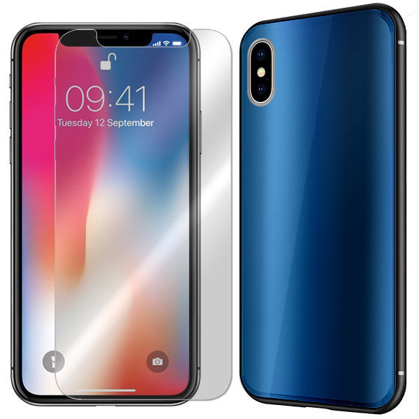 ETUI DO IPHONE XS POKROWIEC GLASS AURORA SZKŁO 9H VegaCom Sklep