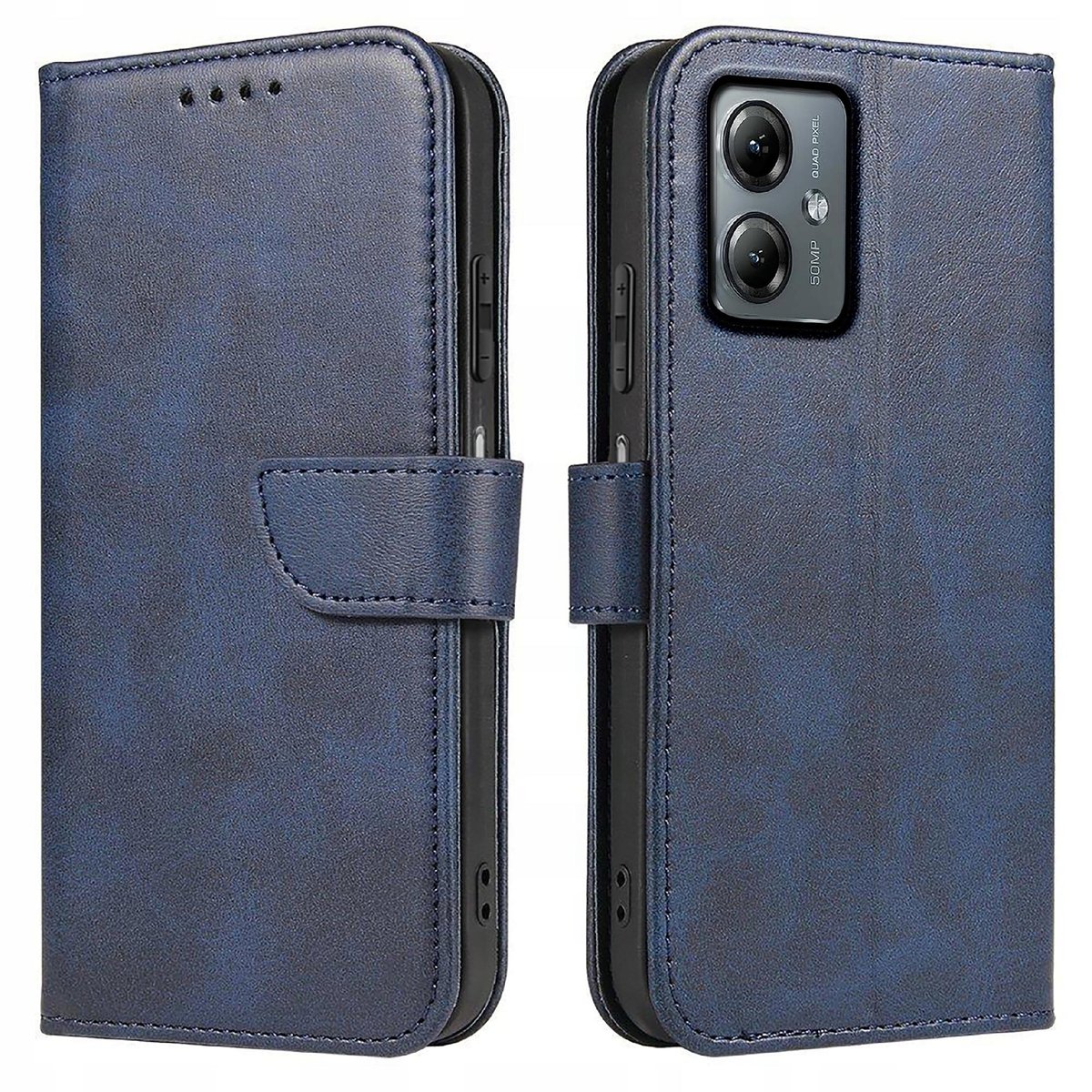 Etui do Motorola Moto G14 4G Skórzane SKIN CASE Szkło 9H Krainagsm