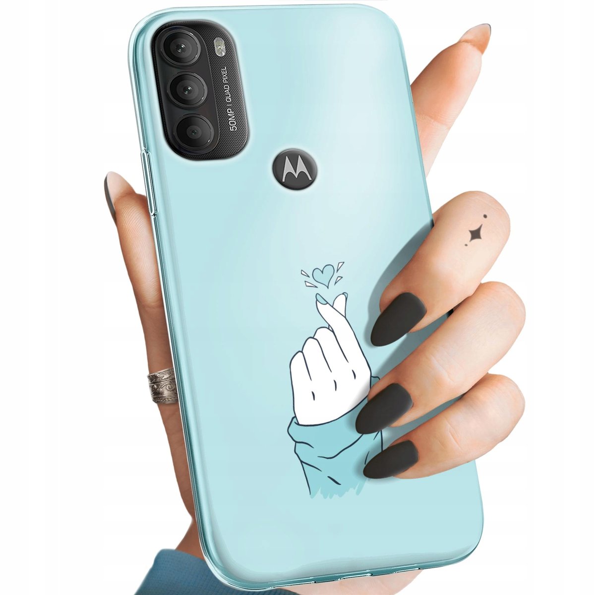 Etui Do Motorola Moto G71 5G Wzory Niebieskie Blue Blau Obudowa