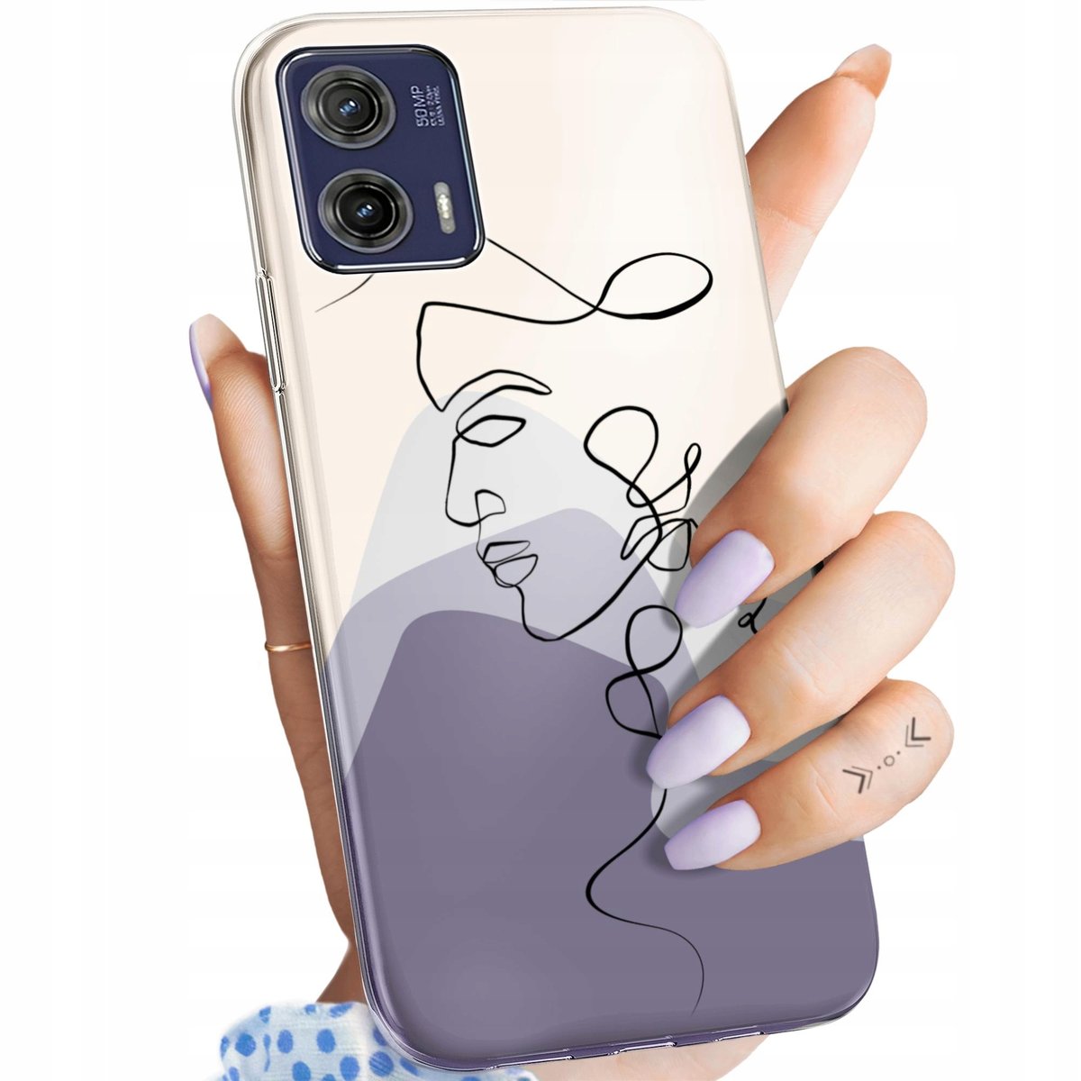 ETUI DO MOTOROLA MOTO G73 WZORY CONTINUOUS LINE ART KRESKA LINIE