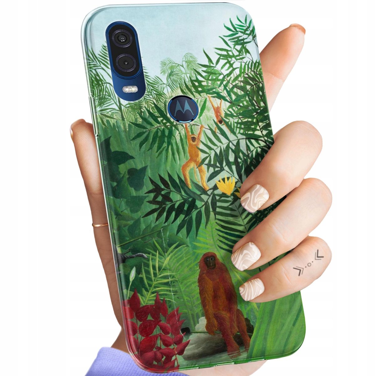 ETUI DO MOTOROLA ONE VISION P40 WZORY HENRI ROUSSEAU PEJZAŻ MALARZ